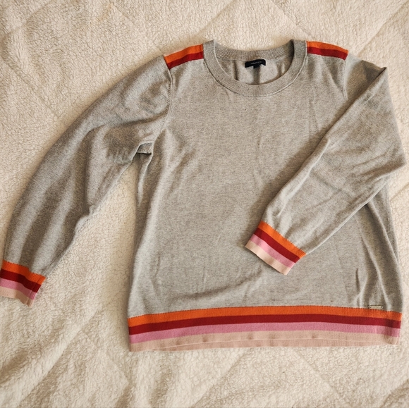 Nautica Sweaters - Women's XL Nautica Cotton crewneck sweater vintage Classic Fit Gray With Stripes